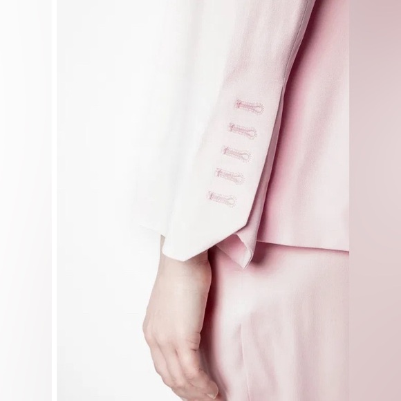 New”Zadig & Voltaire ‘Very Creepe’ Crepe Blazer-SMALL/US-36EU-light pink, lined - Picture 3 of 10